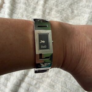 D&G Black Dial Silver Band Watch